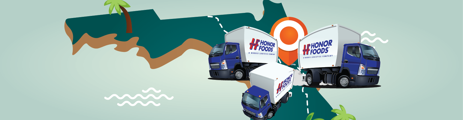 Honor Foods' Kissimmee warehouse offers 156,000 sq ft of frozen, refrigerated, and dry space, plus a redistribution network serving Florida and the Southeast.